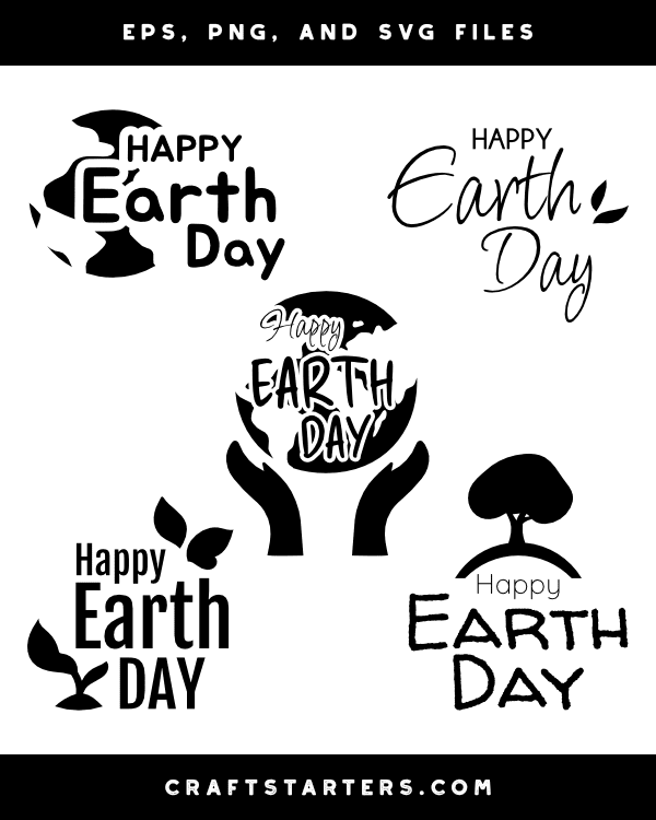 Happy Earth Day Silhouette Clip Art