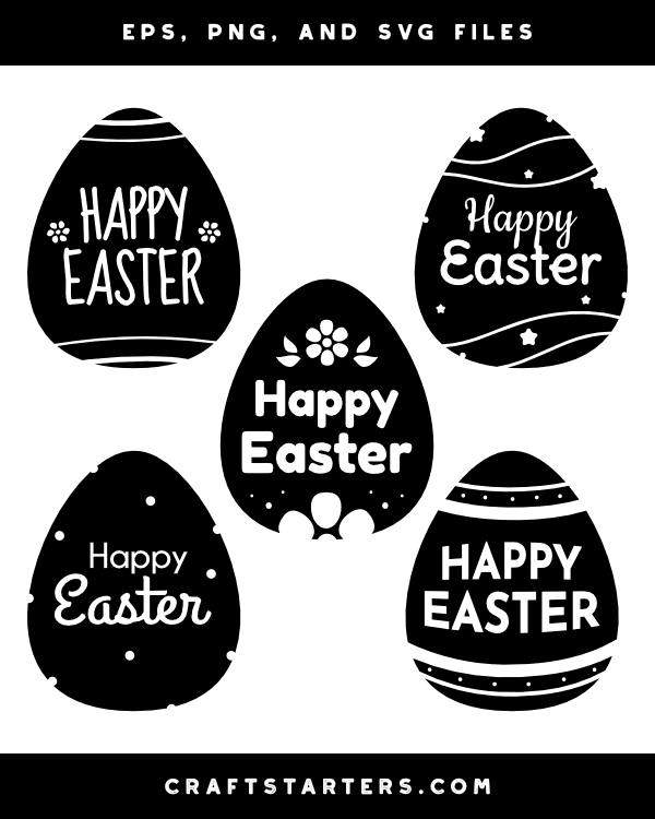 Happy Easter Egg Silhouette Clip Art