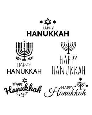 Happy Hanukkah Silhouette Clip Art