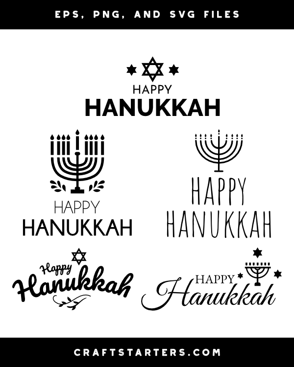 Happy Hanukkah Silhouette Clip Art