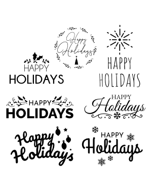 Happy Holidays Silhouette Clip Art