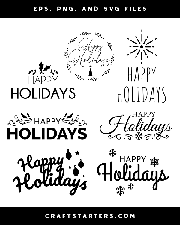 Happy Holidays Silhouette Clip Art