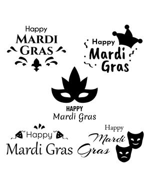 Happy Mardi Gras Silhouette Clip Art