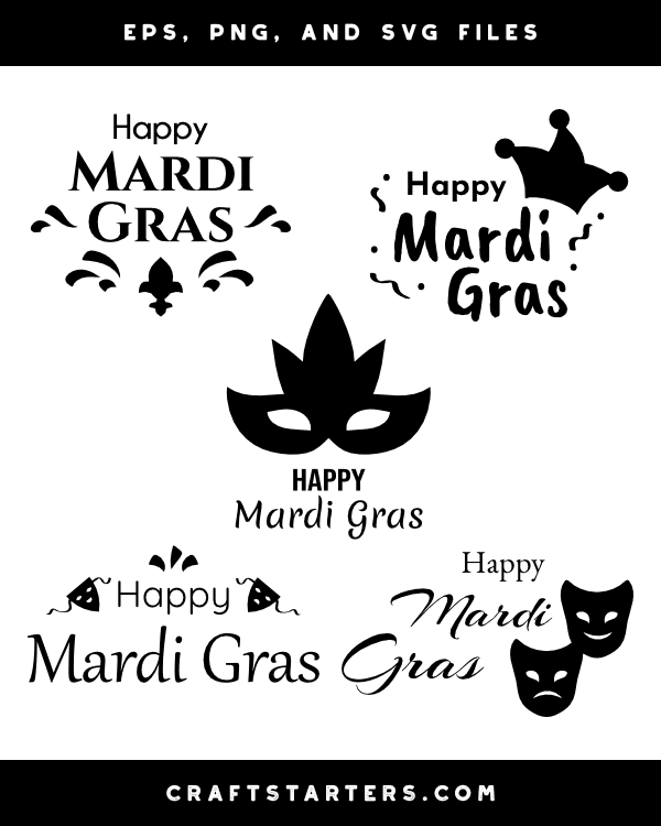 Happy Mardi Gras Silhouette Clip Art