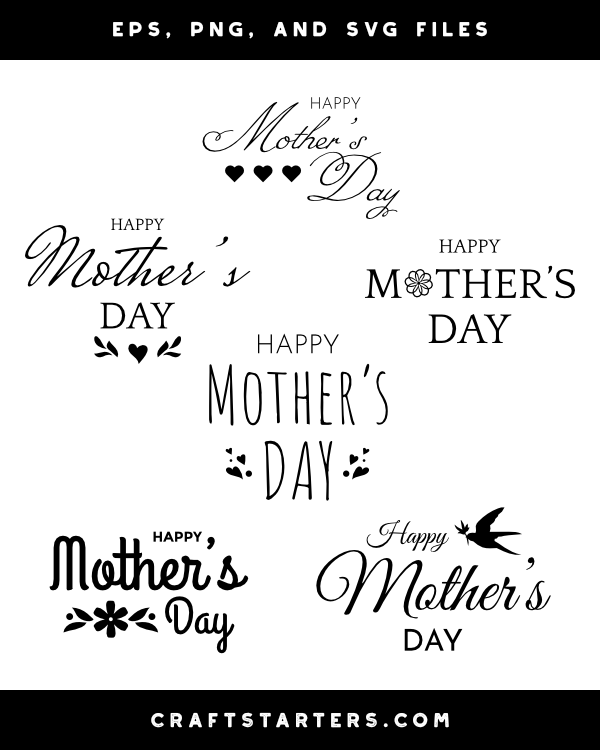 Happy Mothers Day Silhouette Clip Art