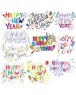 Happy New Year Digital Stamps