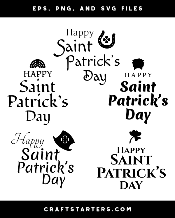 Happy Saint Patrick's Day Silhouette Clip Art