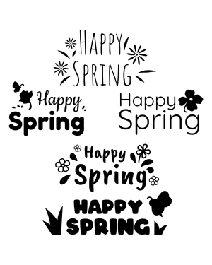 Happy Spring Silhouette Clip Art