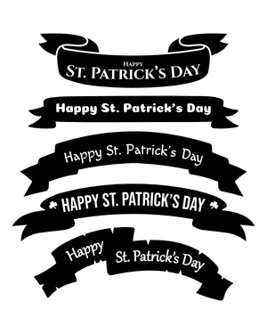 Happy St. Patrick's Day Banner Silhouette Clip Art