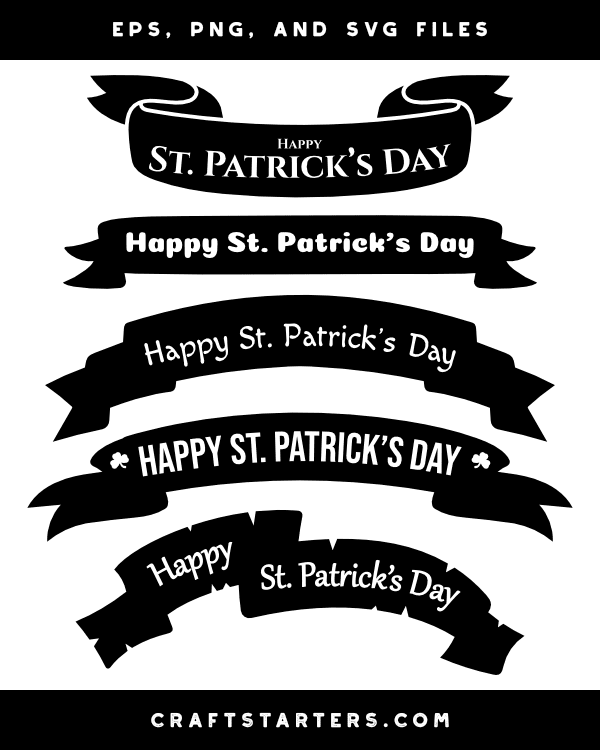 Happy St. Patrick's Day Banner Silhouette Clip Art