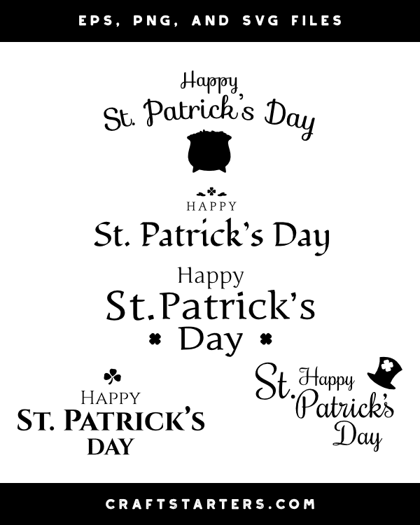Happy Sts Patrick's Day Silhouette Clip Art