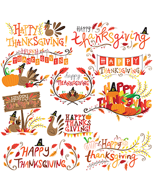 Happy Thanksgiving Digital Stamps