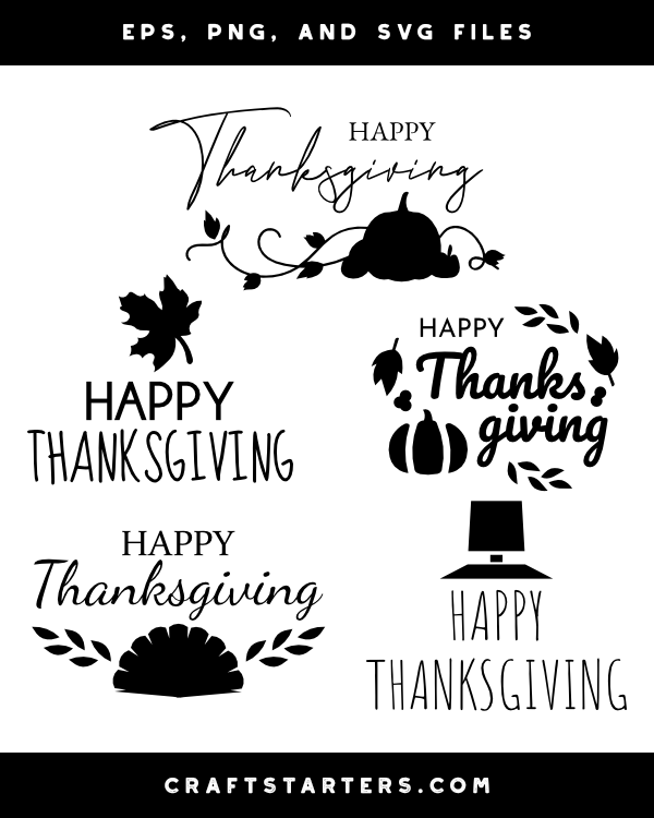 Happy Thanksgiving Silhouette Clip Art