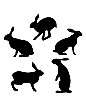 Hare Side View Silhouette Clip Art