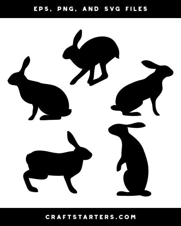Hare Side View Silhouette Clip Art