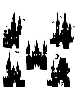 Haunted Castle Silhouette Clip Art