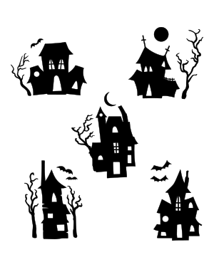 Haunted House Silhouette Clip Art