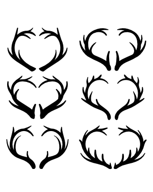 Heart Antlers Silhouette Clip Art