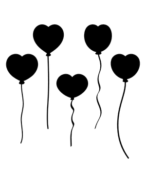 Heart Balloon Silhouette Clip Art