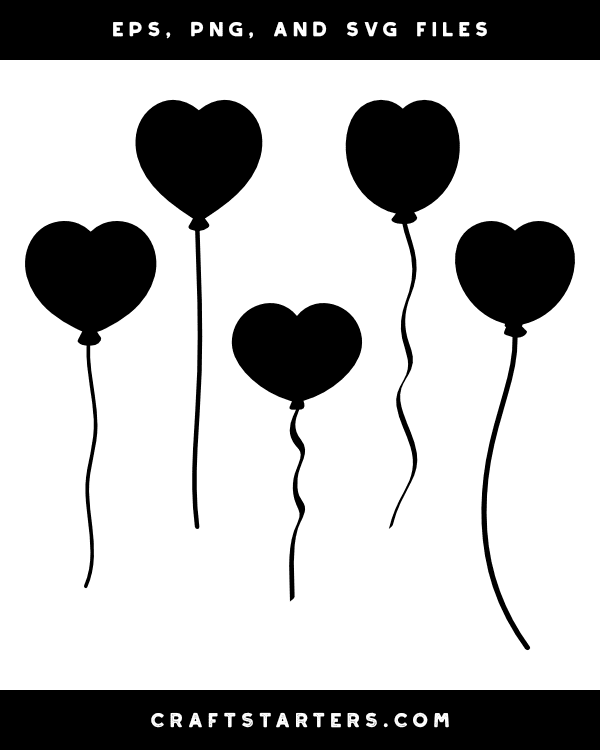 Heart Balloon Silhouette Clip Art