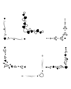 Heart Corner Border Silhouette Clip Art