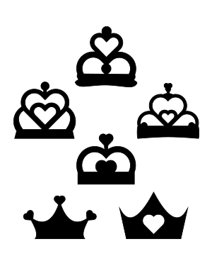 Heart Crown Silhouette Clip Art