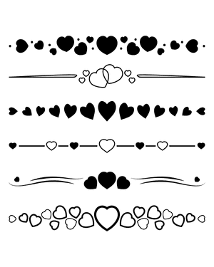 Heart Divider Silhouette Clip Art