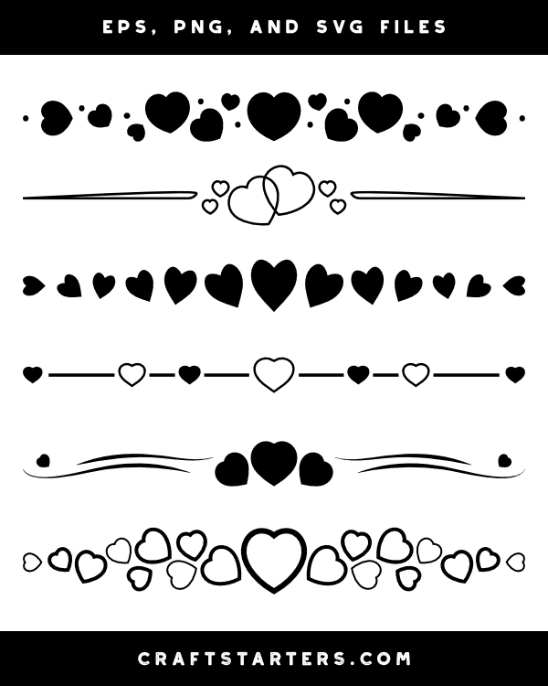 Heart Divider Silhouette Clip Art