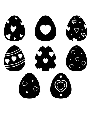 Heart Easter Egg Silhouette Clip Art