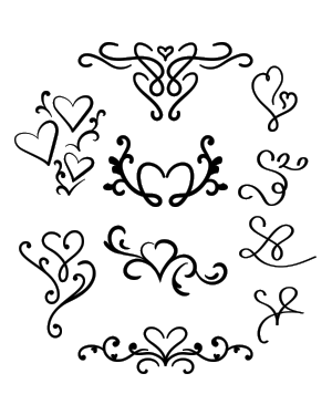 Heart Flourish Silhouette Clip Art