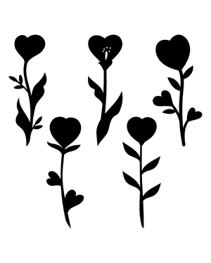 Heart Flower Silhouette Clip Art