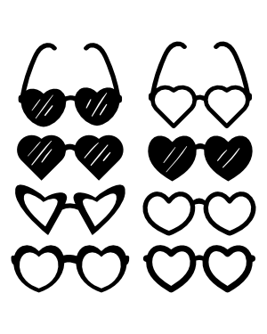 Heart Glasses Silhouette Clip Art