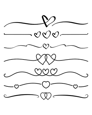 Heart Line Divider Silhouette Clip Art