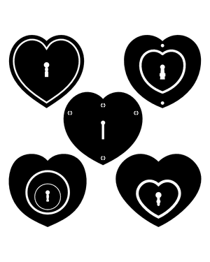 Heart Lock Silhouette Clip Art