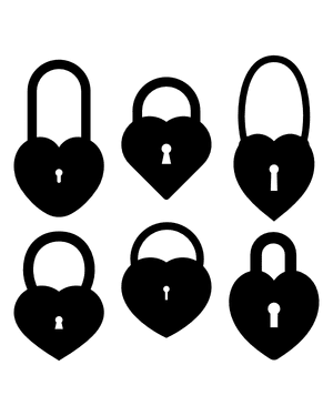 Heart Padlock Silhouette Clip Art