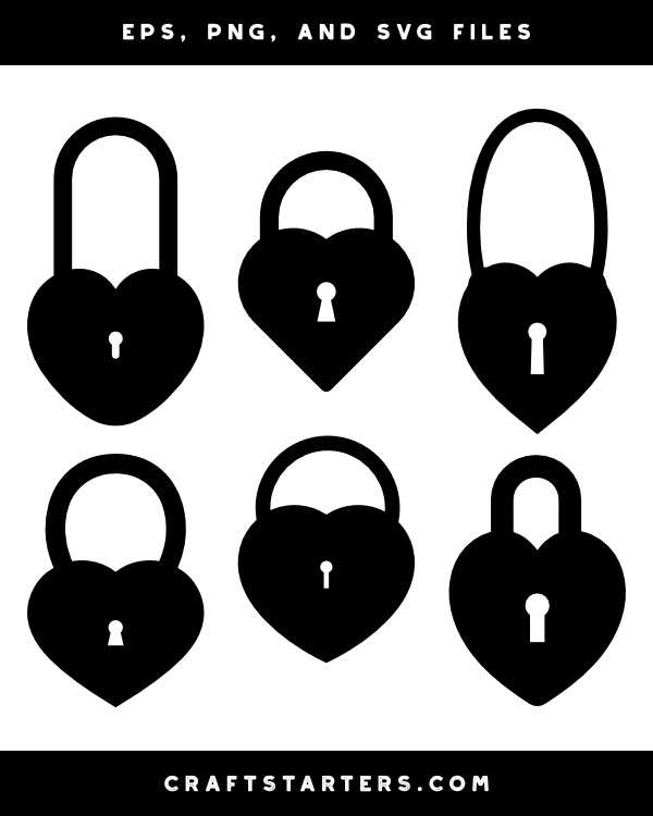 Heart Padlock Silhouette Clip Art