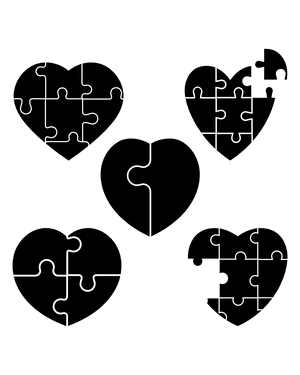 Heart Puzzle Silhouette Clip Art