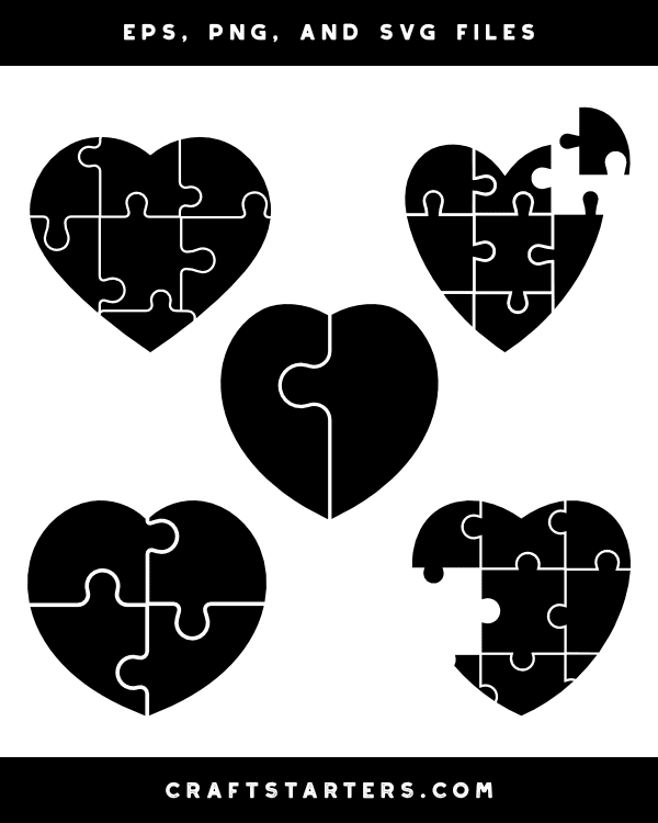 Heart Puzzle Silhouette Clip Art