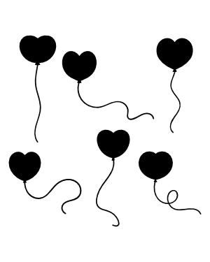 Heart Shaped Balloon Silhouette Clip Art