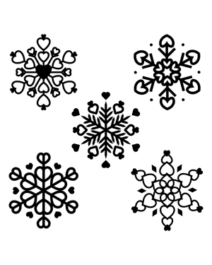 Heart Snowflake Silhouette Clip Art