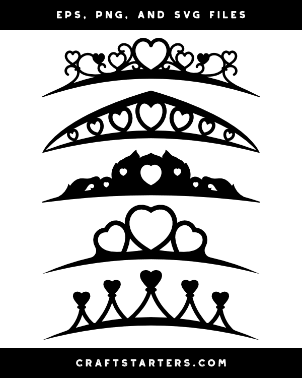 Heart Tiara Silhouette Clip Art