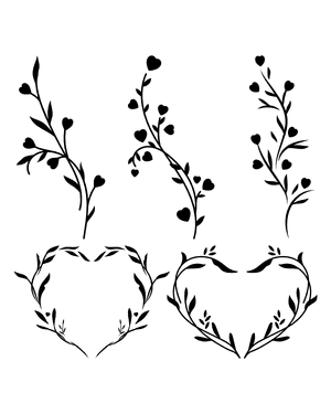 Heart Vine Silhouette Clip Art