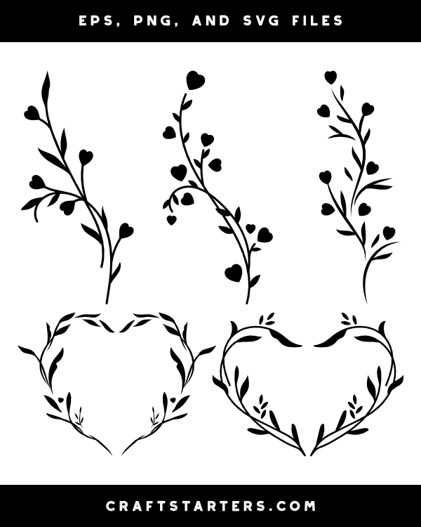 Heart Vine Silhouette Clip Art