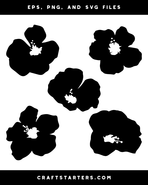 Hibiscus Silhouette Clip Art