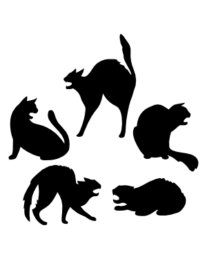Hissing Cat Silhouette Clip Art