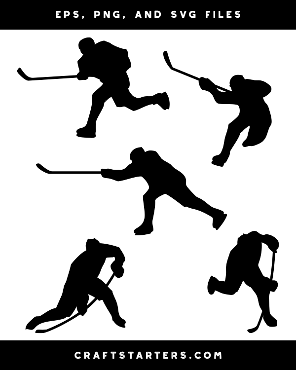 Hockey Slapshot Silhouette Clip Art
