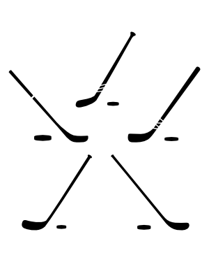 Hockey Stick and Puck Silhouette Clip Art
