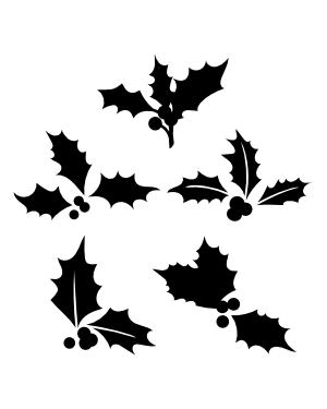 Holly and Ivy Silhouette Clip Art