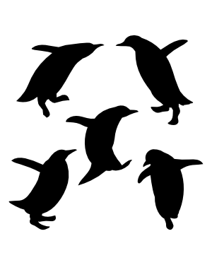 Hopping Penguin Silhouette Clip Art