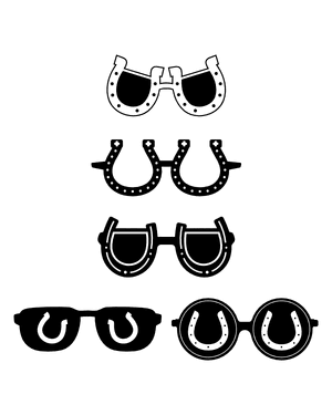 Horseshoe Glasses Silhouette Clip Art